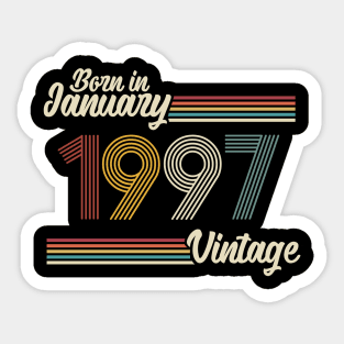 Vintage Born in January 1997 Sticker